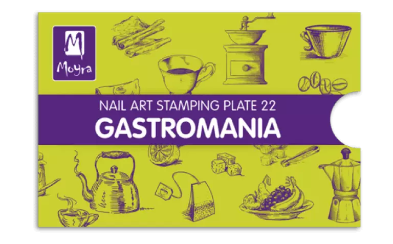 Moyra Stamping Schablone - Gastromania Nr.22