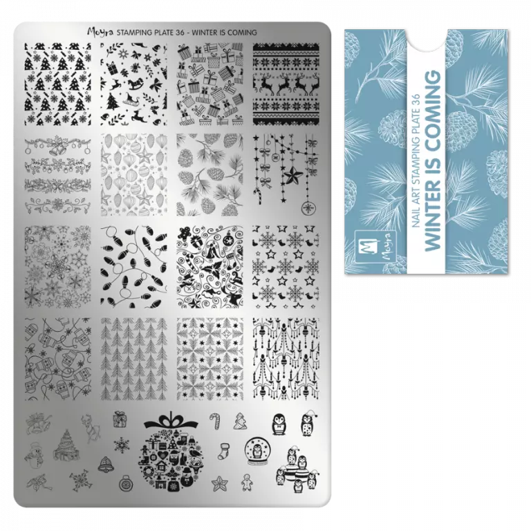 Moyra Stamping Schablone - Stempeln statt Malen - die schnelle und kreative Nailart für Anfänger und Profis zugleich - Winter is coming Nr.36