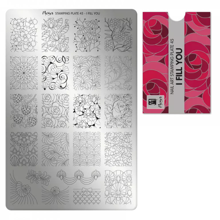 Moyra Stamping Schablone - Stempeln statt Malen - die schnelle und kreative Nailart für Anfänger und Profis zugleich - I Fill You Nr.45