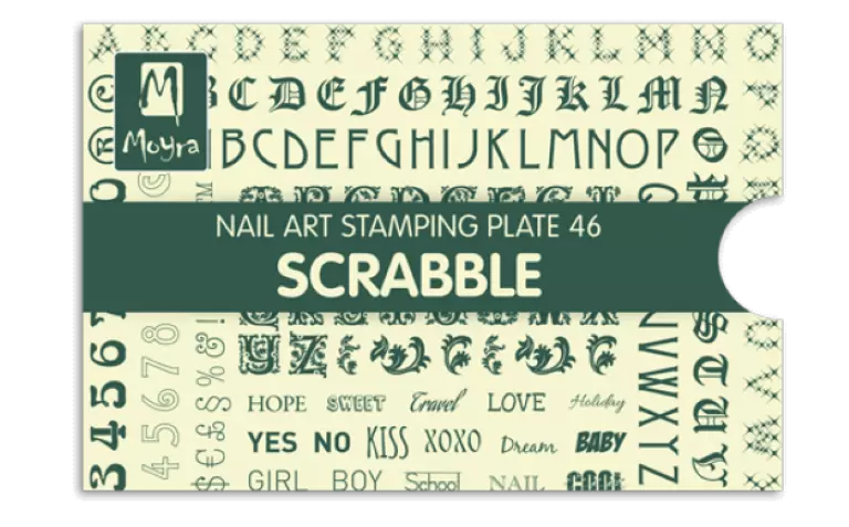 Moyra Stamping Schablone - Scrabble Nr.46