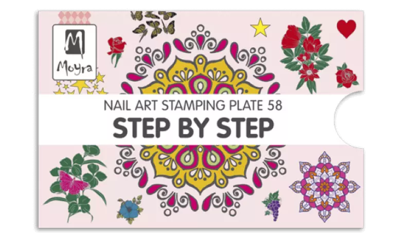 Moyra Stamping Schablone - Step by Step Nr.58