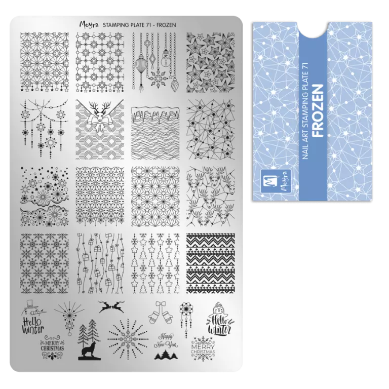 Moyra Stamping Schablone - Stempeln statt Malen - die schnelle und kreative Nailart für Anfänger und Profis zugleich - Frozen Nr.71