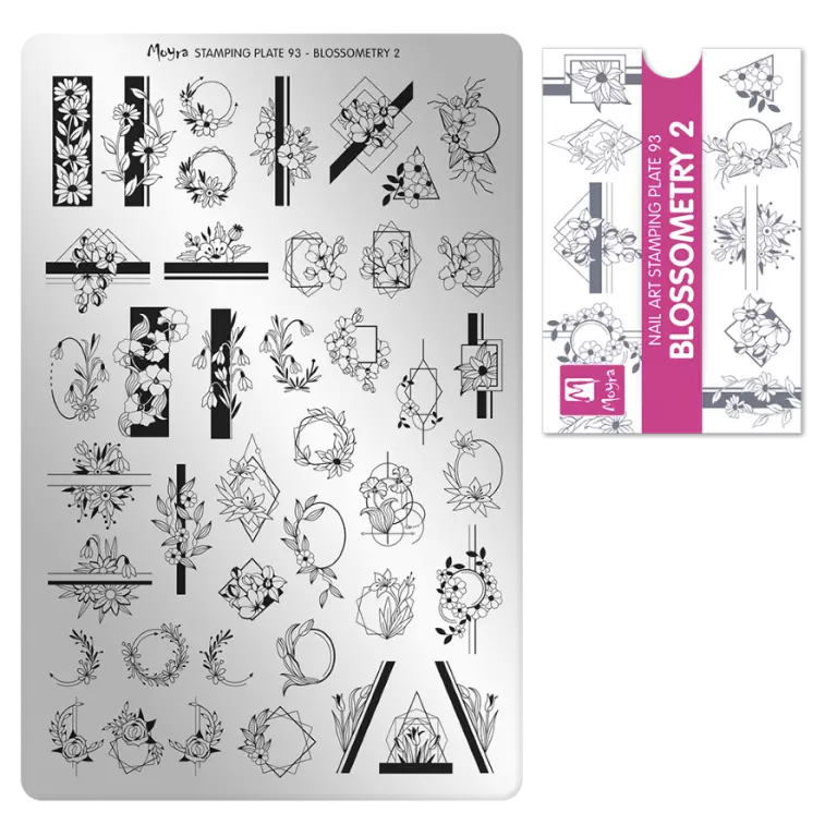 Moyra Stamping Schablone - Stempeln statt Malen - die schnelle und kreative Nailart für Anfänger und Profis zugleich - Blossometry 2 Nr.93