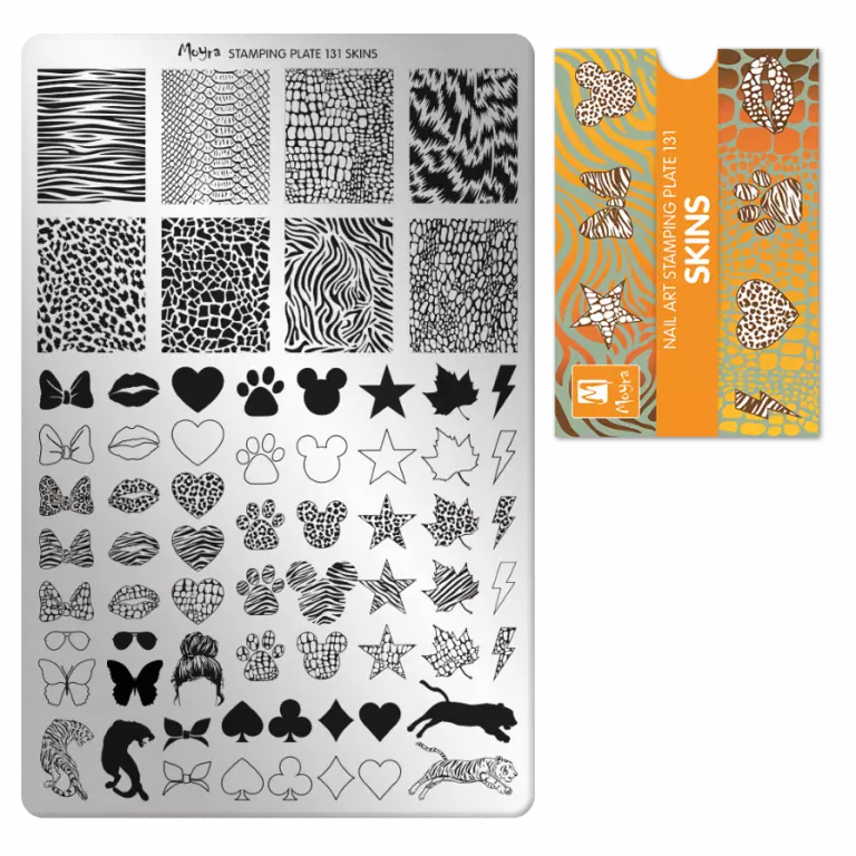 Moyra Stamping Schablone - Stempeln statt Malen - die schnelle und kreative Nailart für Anfänger und Profis zugleich - Skins Nr.131