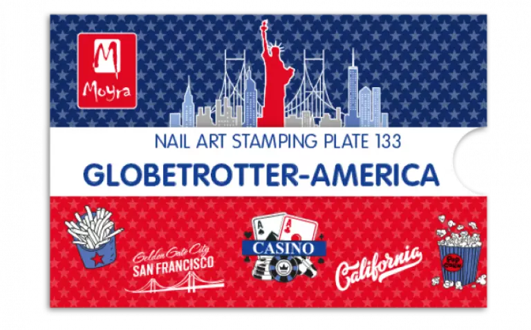 Moyra Stamping Schablone – Globetrotter-America Nr.133