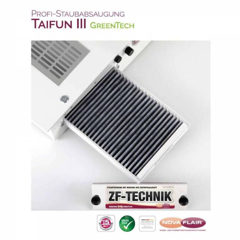 Mobile Staubabsaugung NovaFlair - TAIFUN 3 GreenTech - für Nagelstudio- und Fußpflegestudios