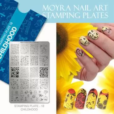 Moyra Stamping Schablone - Chieldhood Nr.18