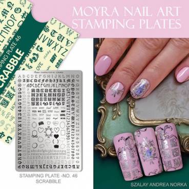 Moyra Stamping Schablone - Scrabble Nr.46