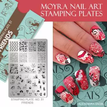 Moyra Stamping Schablone - Friends Nr.51