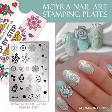 Moyra Stamping Schablone - Step by Step Nr.58