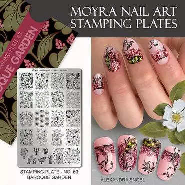 Moyra Stamping Schablone - Baroque Garden Nr.63