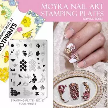 Moyra Stamping Schablone - Footprints Nr.67