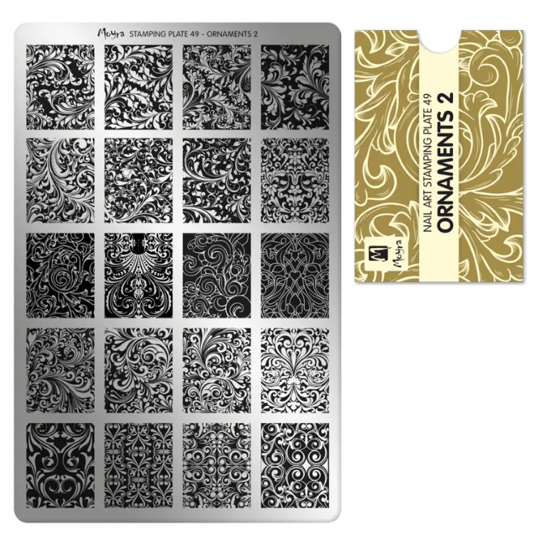 Moyra Stamping Schablone - Stempeln statt Malen - die schnelle und kreative Nailart für Anfänger und Profis zugleich - Ornaments 2 Nr.49