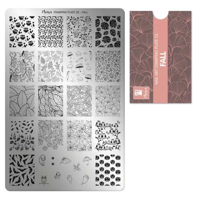 Moyra Stamping Schablone - Stempeln statt Malen - die schnelle und kreative Nailart für Anfänger und Profis zugleich - Fall Nr.55