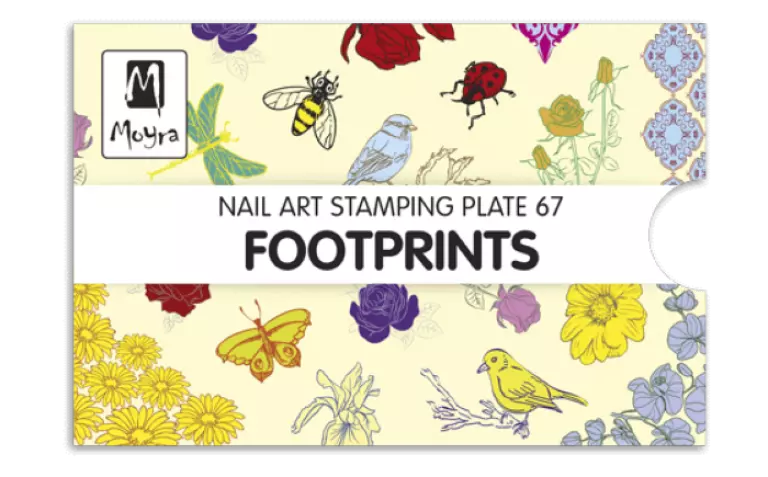 Moyra Stamping Schablone - Footprints Nr.67