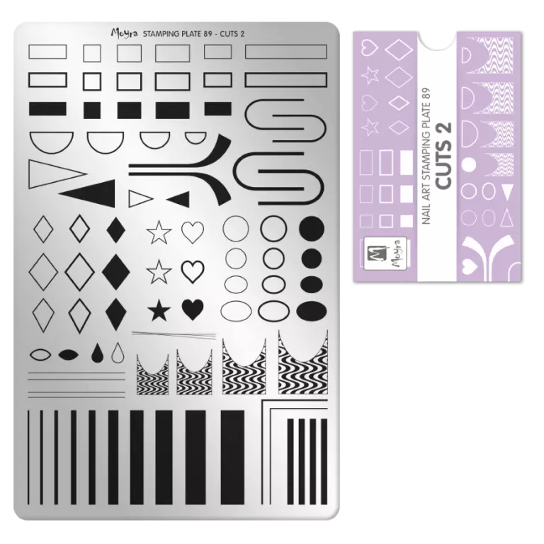 Moyra Stamping Schablone - Stempeln statt Malen - die schnelle und kreative Nailart für Anfänger und Profis zugleich - Cuts 2 Nr.89