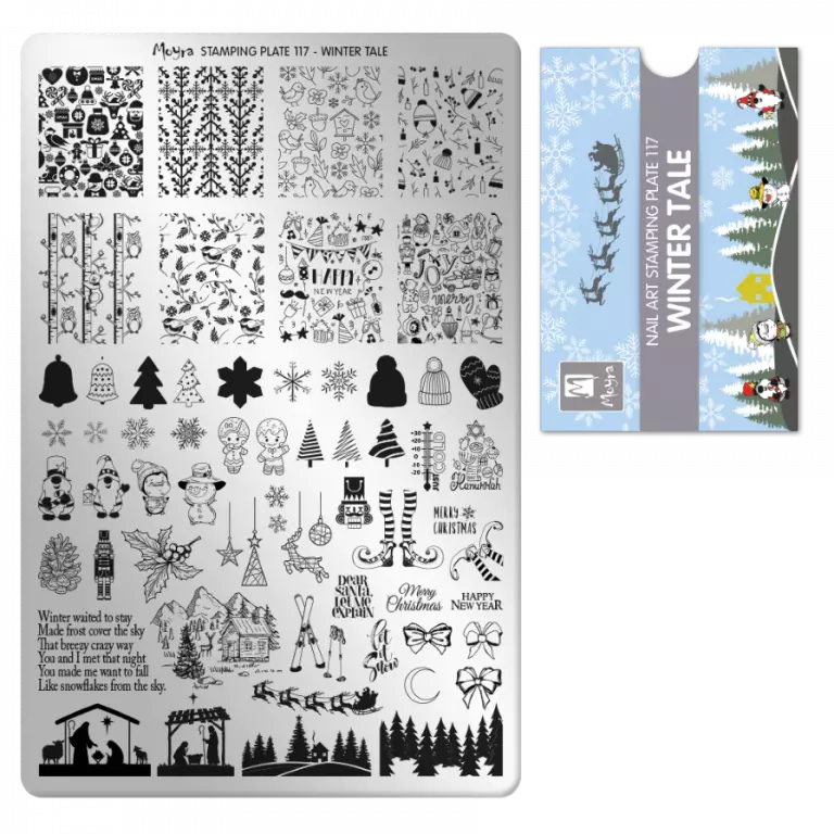 Moyra Stamping Schablone - Stempeln statt Malen - die schnelle und kreative Nailart für Anfänger und Profis zugleich - Winter Tale Nr.117