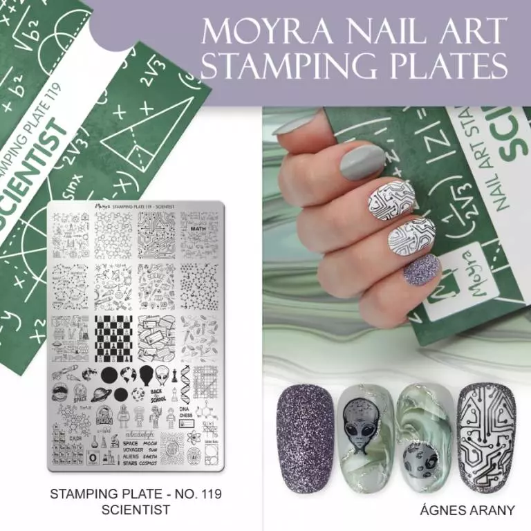 Moyra Stamping Schablone – Scientist Nr.119