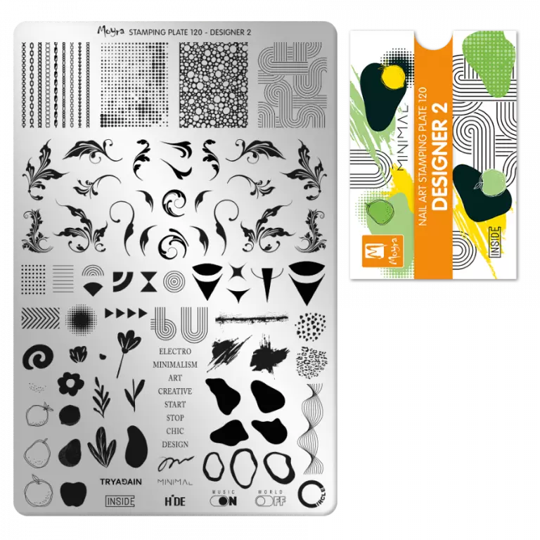 Moyra Stamping Schablone - Stempeln statt Malen - die schnelle und kreative Nailart für Anfänger und Profis zugleich - Designer 2 Nr.120