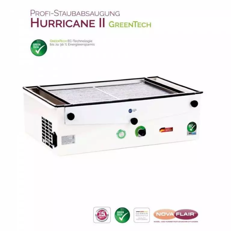 Staubabsaugung NovaFlair - HURRICAN 2 GreenTech - Profi Absaugung für Nagelstudios