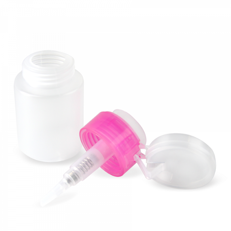 Pumpbehälter MINI aus Kunststoff (weiß/pink)