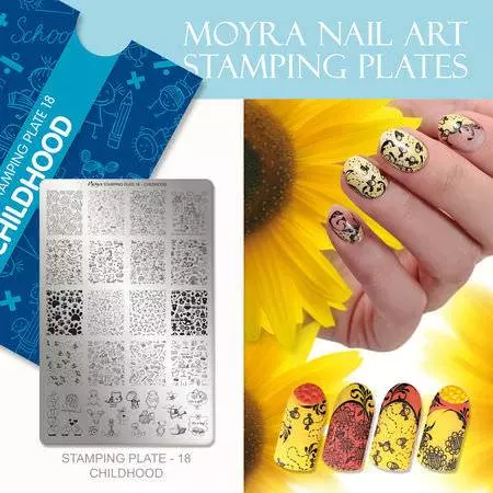 Moyra Stamping Schablone - Chieldhood Nr.18