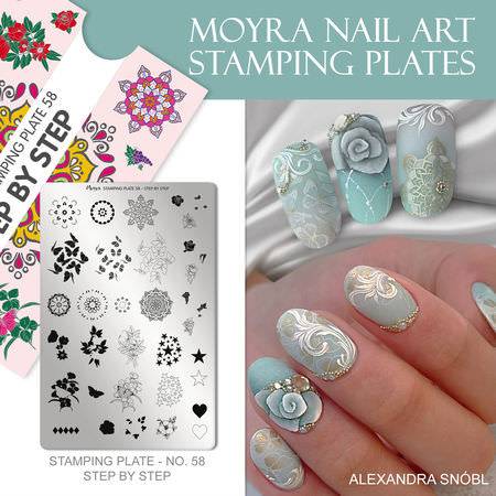 Moyra Stamping Schablone - Step by Step Nr.58