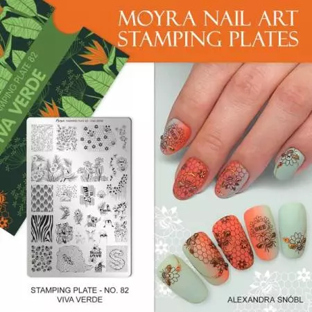 Moyra Stamping Schablone - Viva Verde Nr.82